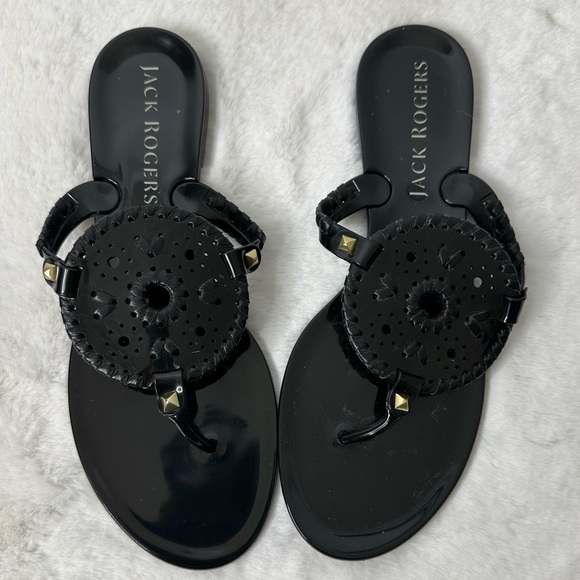 Jack Rogers Shoes - Jack Rogers Black Georgica Jelly Sandals Size 9